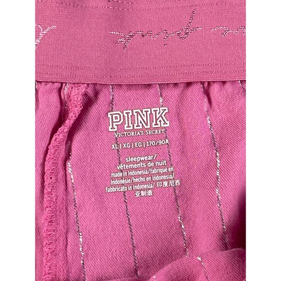 Victoria's Secret PINK Pink Striped Flannel Pajama Sleepwear Shorts Size XL - Picture 4 of 4